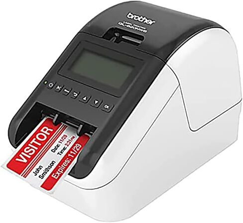طابعة ملصقات احترافية فائقة المرونة من Brother QL-820NWB - واي فاي، إيثرنت وبلوتوث - 110 ملصق في الدقيقة، 300 × 600 نقطة في البوصة، قاطع تلقائي، تتضمن لفة واحدة من 400 ملصق عنوان، Tillsiy in Kuwait