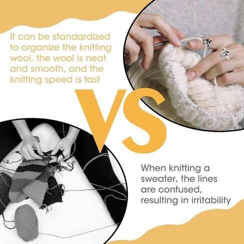 6 قطع من حلقات الكروشيه من HOCHESLO، حلقة كروشيه قابلة للتعديل للإصبع، حلقات توتر لحياكة غزل القط دليل الحياكة ملحقات الكروشيه مع صندوق للنساء in Kuwait