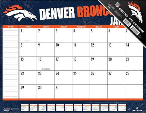 TURNER SPORTS Denver Broncos 2023 22X17 Desk Calendar (23998061535) in Kuwait