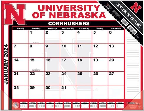 Turner Sports Nebraska Cornhuskers 2024 22X17 Desk Calendar (24998061484) in Saudi Arabia