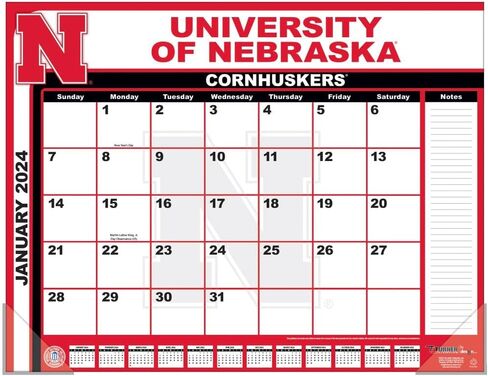 Turner Sports Nebraska Cornhuskers 2024 22X17 Desk Calendar (24998061484) in Saudi Arabia