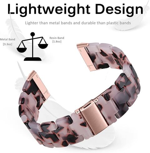 Miimall Compatible for Fitbit Versa 3/Sense Resin Bands Women Men Super-Light Stainless Steel Clasp Replacement Wristbands Straps for Fitbit Versa 3/Sense in Kuwait