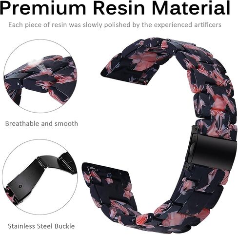 Miimall Compatible for Fitbit Versa 3/Sense Resin Bands Women Men Super-Light Stainless Steel Clasp Replacement Wristbands Straps for Fitbit Versa 3/Sense in Kuwait