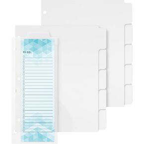3 Ring Binder Dividers & Bookmark Dividers,Index Dividers Tabs for Binders,Write & Erase Snap-in to-Do List,for College, Adults in Kuwait