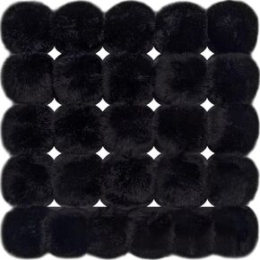 BQTQ 26 Pieces Faux Rabbit Fur Pom Pom White Fluffy Pom Pom Balls with Elastic Loop DIY Faux Fur Pom Pom for Hats Beanie Shoes Scarves Gloves Bags Accessories