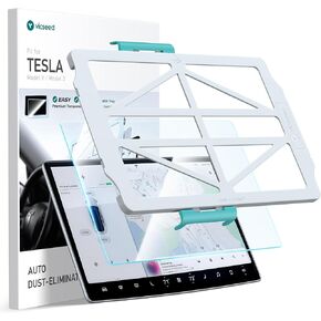 واقي شاشة VICSEED 4K لطراز Tesla Model Y Model 3 - [تقنية إزالة الغبار التلقائي] واقي شاشة من الزجاج المقوى خالٍ من الفقاعات مع ملحقات محاذاة EZ FIT - مضادة للوهج/مضادة لبصمات الأصابع in Kuwait
