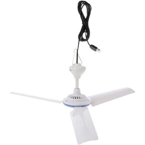SOLUSTRE USB Mini Ceiling Fan Hanging Fan Portable Small Ceiling Fan Outdoor Hanging Ceiling Canopy Fan 3 Detachable Blades Air Cooler Circulator with Hook for Home Office Grow Tent Hiking Travel in Kuwait