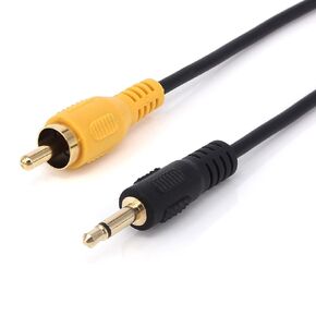 Yeebline 6Ft 3.5mm 1/8 بوصة قابس ذكر أحادي إلى RCA ذكر جاك كابل الصوت مطلي بالذهب (1) in Kuwait