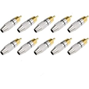 bnafes 10Pcs RCA Male Solderless Coax Audio Video Jack Adapter Wire Cable Connector in Kuwait