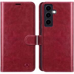 OCASE متوافق مع حافظة محفظة Galaxy S24 5G، حافظة قابلة للطي من جلد البولي يوريثان مع حامل بطاقات RFID Blocking Kickstand [غلاف داخلي من مادة TPU مقاوم للصدمات] غطاء هاتف (2024)، بني in Kuwait
