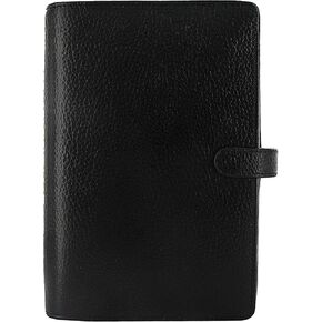 Filofax Finsbury Organizer, Personal Size, Black - Traditional Grained Leather, Six Rings, Week-to-View Calendar Diary, Multilingual, 2024 (C025302-24) in Kuwait