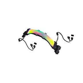 Gelid Solutions Astra ARGB Extension 2x8-Pin (6+2) ATX Cable – Braided Fiber-Optic Cover – Dual-Side RGB Lighting – 24/16 Ultra-Bright LEDs