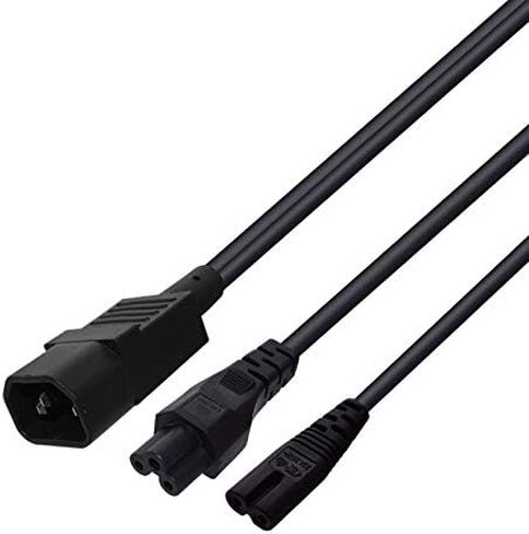 C14 to 2* 5-15R Power Cord C14 to Dual 5-15R Y Type Splitter Adapter Cable Cord 0.32M/1FT (C14 to 2* 5-15R) in Saudi Arabia