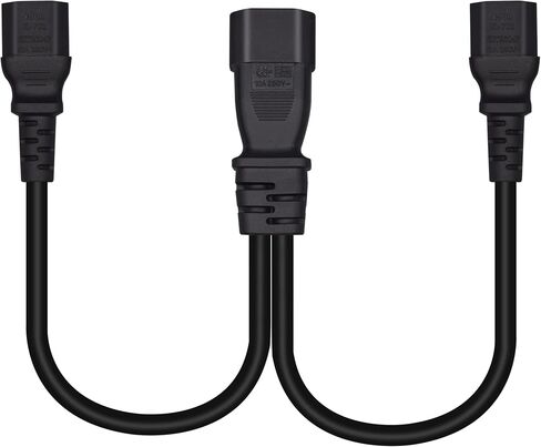 C14 to 2* 5-15R Power Cord C14 to Dual 5-15R Y Type Splitter Adapter Cable Cord 0.32M/1FT (C14 to 2* 5-15R) in Saudi Arabia