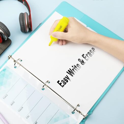 3 Ring Binder Dividers & Bookmark Dividers,Index Dividers Tabs for Binders,Write & Erase Snap-in to-Do List,for College, Adults in Kuwait