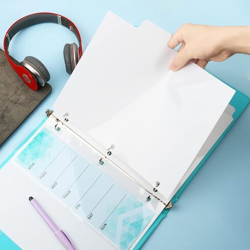 3 Ring Binder Dividers & Bookmark Dividers,Index Dividers Tabs for Binders,Write & Erase Snap-in to-Do List,for College, Adults in Kuwait