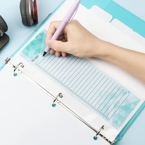 3 Ring Binder Dividers & Bookmark Dividers,Index Dividers Tabs for Binders,Write & Erase Snap-in to-Do List,for College, Adults in Kuwait