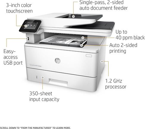طابعة ليزر HP LaserJet Pro M426fdn متعددة الوظائف مع إيثرنت مدمج وطباعة مزدوجة (F6W14A) (متجددة) in Kuwait