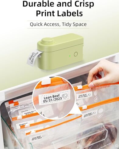 ماكينة صنع الملصقات من Makeid مع شريط - متوافقة مع شريط مقاوم للماء 9/12/16 مم، صانعة ملصقات محمولة وقابلة لإعادة الشحن مع طابعة ملصقات لاسلكية مدمجة متوافقة مع أجهزة Android وiOS in Kuwait