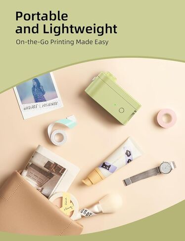 ماكينة صنع الملصقات من Makeid مع شريط - متوافقة مع شريط مقاوم للماء 9/12/16 مم، صانعة ملصقات محمولة وقابلة لإعادة الشحن مع طابعة ملصقات لاسلكية مدمجة متوافقة مع أجهزة Android وiOS in Kuwait