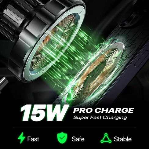 Miracase for MagSafe Car Mount Charger,15W Fast Charging Magnetic Wireless Car Charger, Car Phone Holder Mount for Vent Fit iPhone 15 Pro Max Plus/iPhone 14/13/12/Samsung and All Phones in Saudi Arabia