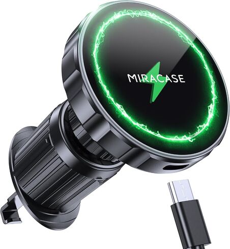 Miracase for MagSafe Car Mount Charger,15W Fast Charging Magnetic Wireless Car Charger, Car Phone Holder Mount for Vent Fit iPhone 15 Pro Max Plus/iPhone 14/13/12/Samsung and All Phones in Saudi Arabia