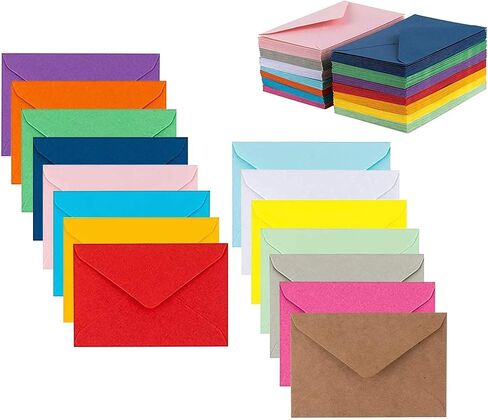 Colorful Self-Seal Envelopes 5" x 7" Assorted Colors Bulk Pack Envelopes for Invitations, Birthday, Graduation, Baby Shower, Greeting Card… (50) in Saudi Arabia