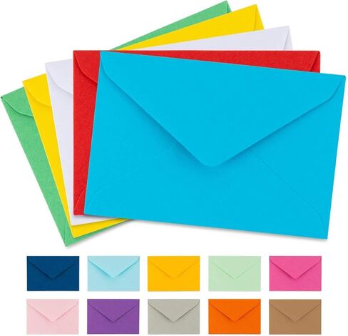 Colorful Self-Seal Envelopes 5" x 7" Assorted Colors Bulk Pack Envelopes for Invitations, Birthday, Graduation, Baby Shower, Greeting Card… (50) in Saudi Arabia
