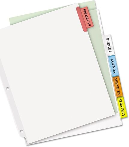Avery 11220 Extra Wide Insertable Dividers,11-Inch x9-Inch,5Tab,Multi/WE Paper in Saudi Arabia
