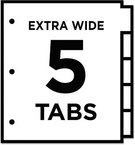 Avery 11220 Extra Wide Insertable Dividers,11-Inch x9-Inch,5Tab,Multi/WE Paper in Saudi Arabia