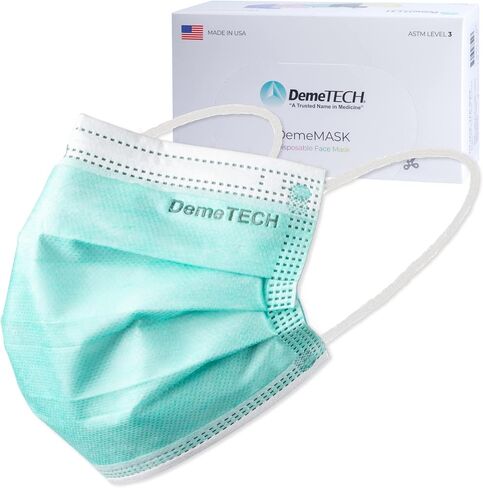 DEMETECH ASTM Level 3 Protective 3-Layer Face Mask, Ear-Loop Style, Small Face Mask, 50 Pieces in Kuwait