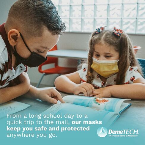 DEMETECH ASTM Level 3 Protective 3-Layer Face Mask, Ear-Loop Style, Small Face Mask, 50 Pieces in Kuwait