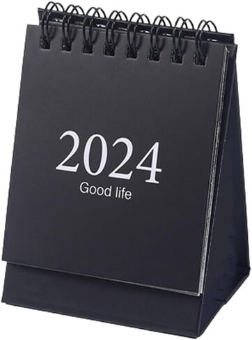 تقويم مكتب صغير من BinaryABC 2023-2024، مخطط تقويم مكتبي شهري صغير، تقويم دائم قابل للطي لسطح المكتب، هدية لوازم حفلات رأس السنة الجديدة (أبيض) in Kuwait