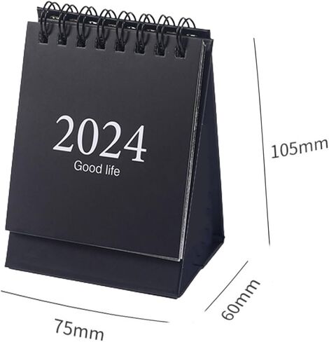 تقويم مكتب صغير من BinaryABC 2023-2024، مخطط تقويم مكتبي شهري صغير، تقويم دائم قابل للطي لسطح المكتب، هدية لوازم حفلات رأس السنة الجديدة (أبيض) in Kuwait