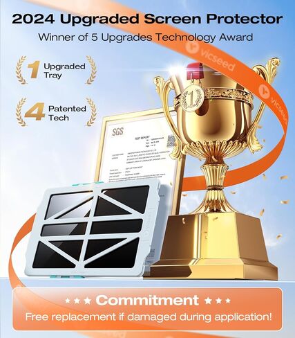 واقي شاشة VICSEED 4K لطراز Tesla Model Y Model 3 - [تقنية إزالة الغبار التلقائي] واقي شاشة من الزجاج المقوى خالٍ من الفقاعات مع ملحقات محاذاة EZ FIT - مضادة للوهج/مضادة لبصمات الأصابع in Kuwait