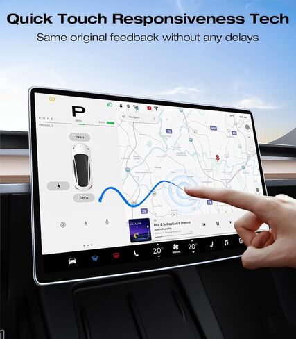 واقي شاشة VICSEED 4K لطراز Tesla Model Y Model 3 - [تقنية إزالة الغبار التلقائي] واقي شاشة من الزجاج المقوى خالٍ من الفقاعات مع ملحقات محاذاة EZ FIT - مضادة للوهج/مضادة لبصمات الأصابع in Kuwait