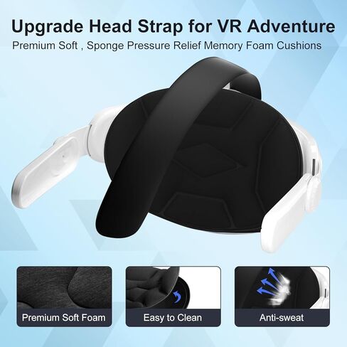 Head Strap for Oculus Quest 3, Compatible with Meta Quest 3, Adjustable Elite Replacement VR Head Strap Accessories for Oculus Quest 3 Enhanced Comfort Support, White in Kuwait