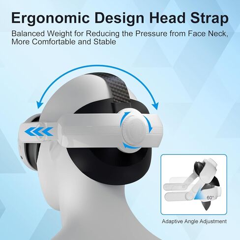 Head Strap for Oculus Quest 3, Compatible with Meta Quest 3, Adjustable Elite Replacement VR Head Strap Accessories for Oculus Quest 3 Enhanced Comfort Support, White in Kuwait