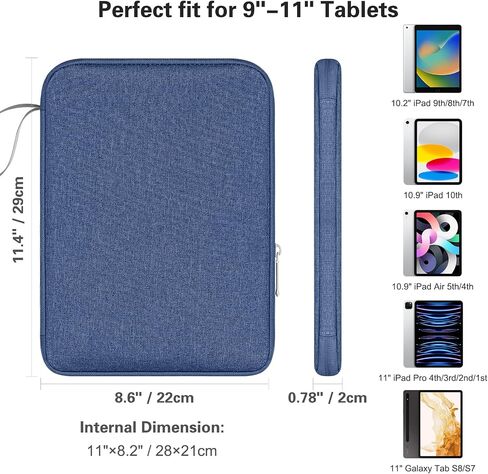 حافظة كمبيوتر لوحي DTTO مقاس 12.9 بوصة مع مقبض، حقيبة حمل واقية مبطنة لجهاز iPad Pro 12.9 (الجيل السادس/الخامس/الرابع/الثالث) 2022-2018، Surface Pro 9/8/X/7، Galaxy Tab S9+/S8+/S7+ 12.4 بوصة رمادي in Kuwait