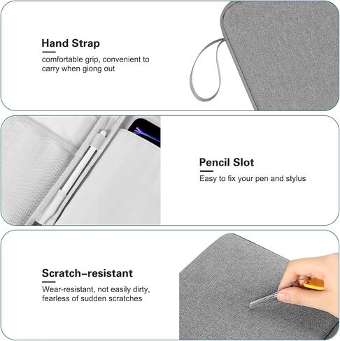 DTTO 9-11" Tablet Sleeve with Handle, Protective Carrying Case, Gray in Kuwait