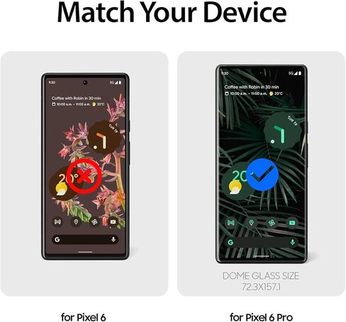 [2PACK] Whitestone Dome Glass Screen Protector for Pixel 6 Pro, Full Tempered Glass Shield with Liquid Dispersion Tech [Easy Install Kit] Smart Phone Screen Guard with 1 PACK Camera Film protector in Kuwait