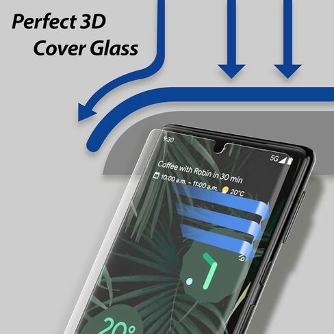 [2PACK] Whitestone Dome Glass Screen Protector for Pixel 6 Pro, Full Tempered Glass Shield with Liquid Dispersion Tech [Easy Install Kit] Smart Phone Screen Guard with 1 PACK Camera Film protector in Kuwait