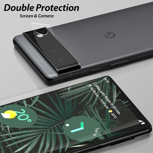 [2PACK] Whitestone Dome Glass Screen Protector for Pixel 6 Pro, Full Tempered Glass Shield with Liquid Dispersion Tech [Easy Install Kit] Smart Phone Screen Guard with 1 PACK Camera Film protector in Kuwait