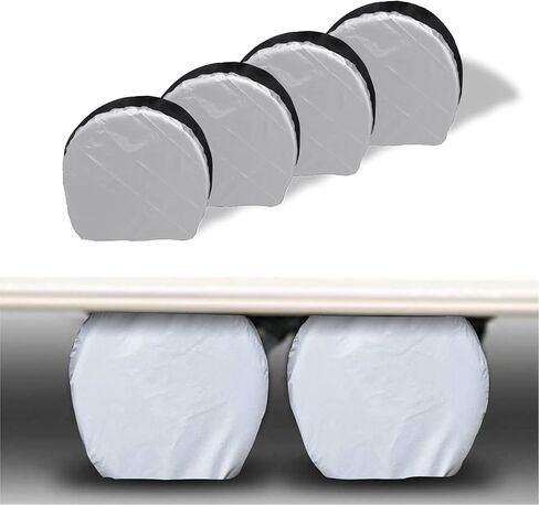 AVNICUD Tire Covers 4 Pack - Waterproof Anti-UV Snow Sun Rain Tire Covers for Truck, SUV, Trailer, Camper, RV, Tough Tire Wheel Protector, Universal Fits 27-29 Inch Tire Diameter in Kuwait