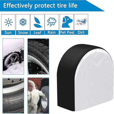 AVNICUD Tire Covers 4 Pack - Waterproof Anti-UV Snow Sun Rain Tire Covers for Truck, SUV, Trailer, Camper, RV, Tough Tire Wheel Protector, Universal Fits 27-29 Inch Tire Diameter in Kuwait