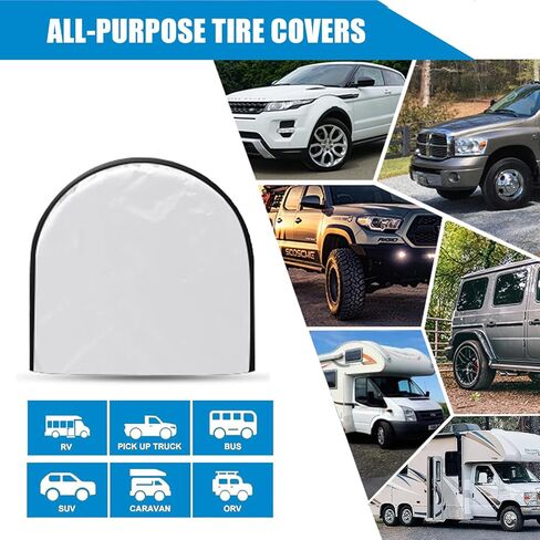 AVNICUD Tire Covers 4 Pack - Waterproof Anti-UV Snow Sun Rain Tire Covers for Truck, SUV, Trailer, Camper, RV, Tough Tire Wheel Protector, Universal Fits 27-29 Inch Tire Diameter in Kuwait