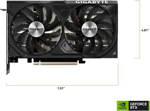 جيجابايت بطاقة رسومات جيفورس RTX 4070 ويندفورس 2X OC 12G، مروحتان ويندفورس، 12GB 192-bit GDDR6X، بطاقة فيديو GV-N4070WF2OC-12GD in Saudi Arabia