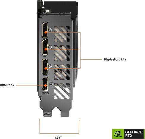 جيجابايت بطاقة رسومات جيفورس RTX 4070 ويندفورس 2X OC 12G، مروحتان ويندفورس، 12GB 192-bit GDDR6X، بطاقة فيديو GV-N4070WF2OC-12GD in Saudi Arabia