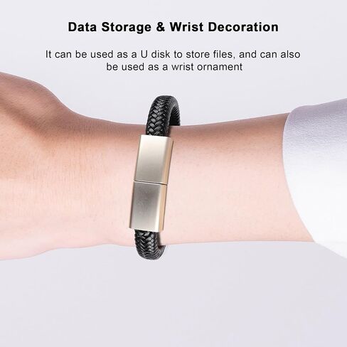 USB Flash Drive Leather Wristband Shape 128GB USB 2.0 U Disk Braided Rope Bracelet Memory Stick Portable Metal Data Storage Thumb DriveUSB Jump Drive for Laptop PC SmartTV Car Audio Music Player in Kuwait
