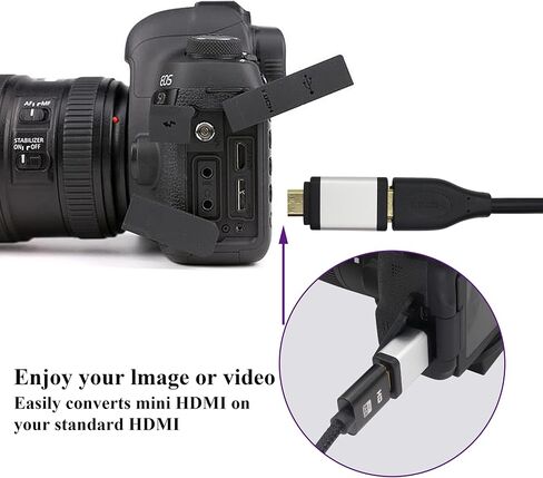 وصلة AAOTOKK Mini HDMI إلى HDMI HDMI أنثى إلى Mini HDMI ذكر موسع منفذ HDMI من سبائك الألومنيوم موصل HDMI صغير للكاميرا، كاميرا الفيديو، بطاقة الرسومات، الكمبيوتر المحمول، الكمبيوتر اللوحي، HDTV، جهاز العرض (2 حزمة/فضي) in Kuwait